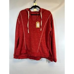 NWT P.S. Kate Women Red Pullover Hoodie Medium NEW Soft Cotton Boutique D31